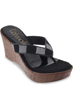 Catwalk Embellished Open Toe Wedge Heels