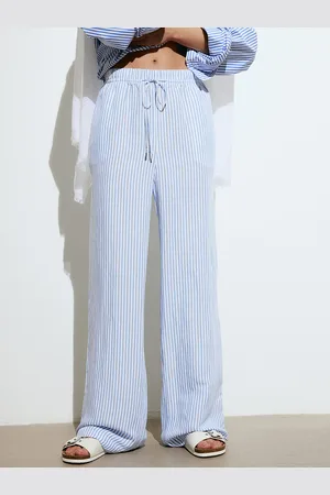 H&M Women Linen-Blend Pull-On Trousers