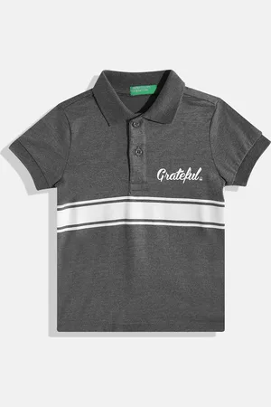 Benetton Boys Striped Polo Collar T-shirt