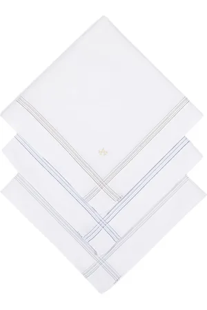 Arrow Men Pack Of 3 Striped Pure Cotton Handkerchief
