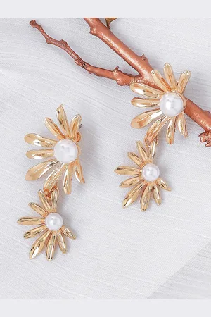 Joker & Witch Gold-Plated Contemporary Drop Earrings