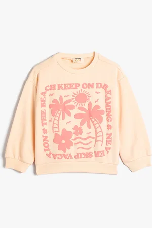 Koton Girls Floral Printed Round Neck Cotton Pullover Sweatshirt