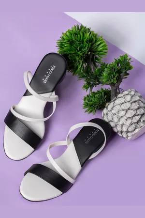 Tokyo Talkies Black Colourblocked Open Toe Block Heels
