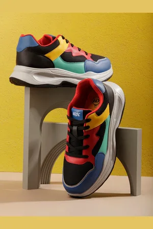 ID Men Colourblocked Lace-Up Leather Sneakers