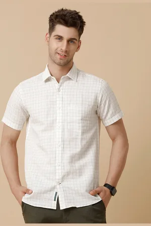 Linen Club Men Contemporary Grid Tattersall Checks Opaque Checked Casual Shirt