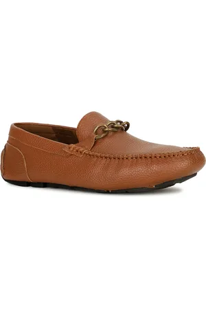 Bata Men Textured Comfort Insole Horsebit Driving Shoes