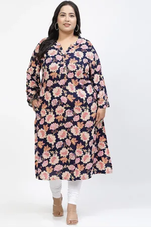 Pluss Women Geometric Printed Flared Sleeves Sequinned Kurta