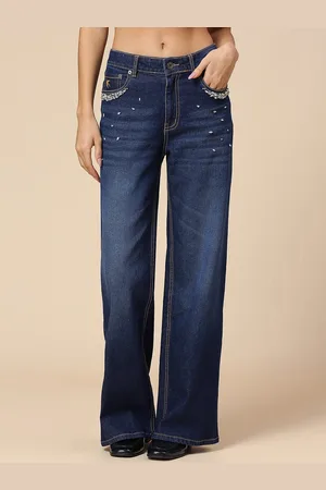 Chemistry Women Wide Leg Clean Look Light Fade Stretchable Jeans