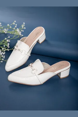 Truffle Collection Pointed Toe Block Heeled Mules