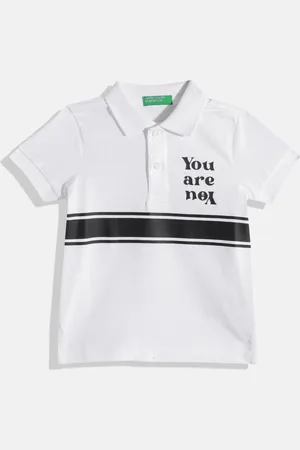 Benetton Boys Striped Polo Collar T-shirt