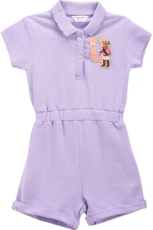 Ralph Lauren Girls Shirt Collar Pure Cotton Rompers
