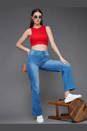 BAESD Women Wide Leg Light Fade Stretchable Jeans