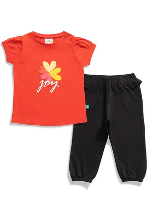 Juscubs Girls Printed Pure Cotton Top With Trouser