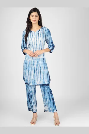 Celebravo Notch Neck Ombre Printed Regular Straight Kurta with Trousers