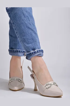 Shoetopia Embellished Pointed Toe Slim Heeled Pumps