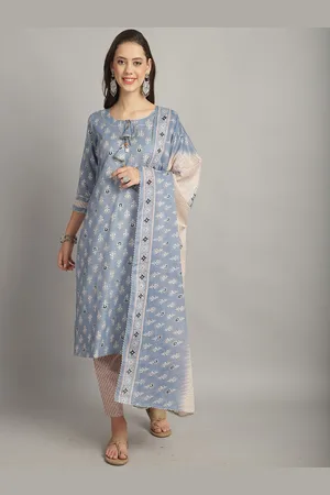 Rajnandini Floral Printed Straight Kurta With Trousers & Dupatta