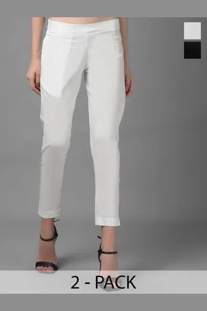 Dollar Missy Women Pack of 2 Smart Slim Fit Wrinkle Free Cotton Trousers