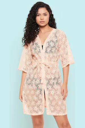 Clovia Long Sleeves Lace Sheer Robe