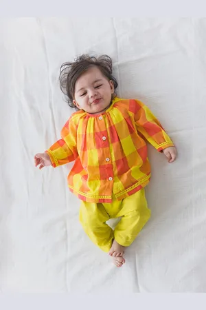 Tiber Taber Infants Checked Pure Cotton Top with Trousers