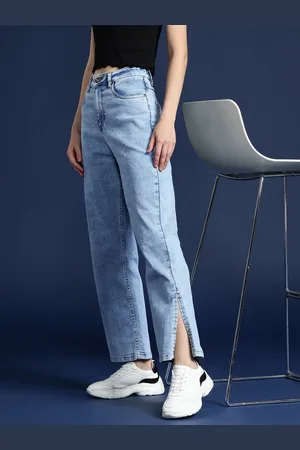 Mast & Harbour Women Straight Fit Light Fade Stretchable Jeans