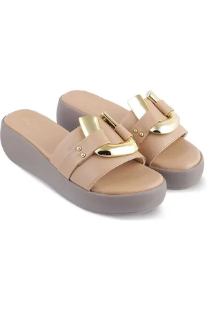 Tresmode Textured Open Toe Flatform Heels