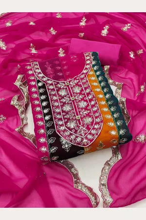 Kalini Floral Embroidered Sequinned Unstitched Dress Material