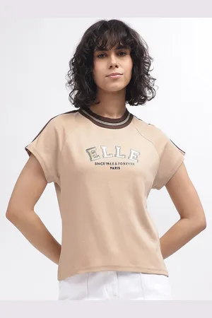 Elle Women V-Neck Extended Sleeves T-shirt
