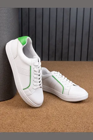 Styli Men White Textured Comfort Insole Lace-Up Sneakers
