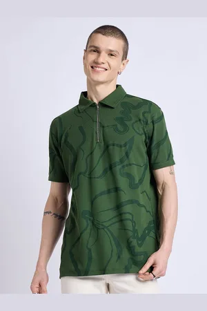EDRIO Men Printed Hooded Pockets T-shirt