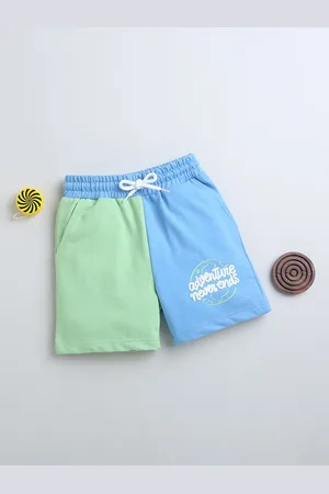 BUMZEE Boys Colourblocked Regular Fit Cotton Shorts