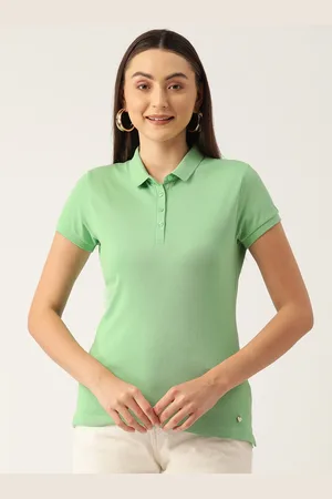 Monte Carlo Women Polo Collar Pure Cotton T-shirt