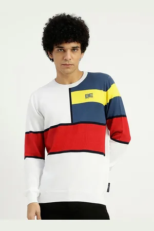 Benetton Colourblocked Pure Cotton Pullover Sweater