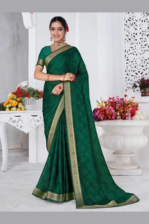 Anouk Bandhani Zari Pure Chiffon Bagru Saree