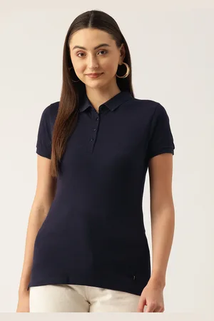 Monte Carlo Women Polo Collar Pure Cotton T-shirt