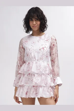 CENTRESTAGE Floral Print Fit & Flare Mini Dress