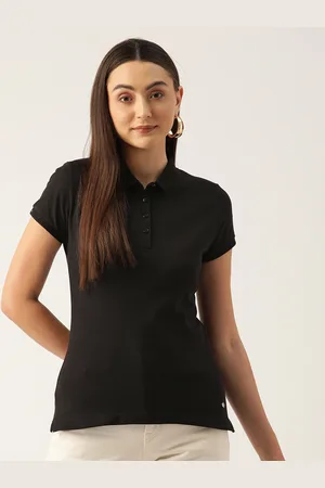Monte Carlo Women Polo Collar Pure Cotton T-shirt