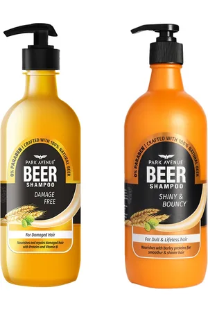 Park Avenue Set of 2 Beer Shampoo - Damage Free + Shiny & Bouncy - 650ml Each