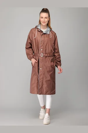 THE CLOWNFISH Brilliant Pro Brown Solid Waterproof Long Rain Jacket