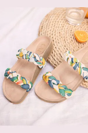 CAÏ Women Printed Open Toe Stylish Sliders