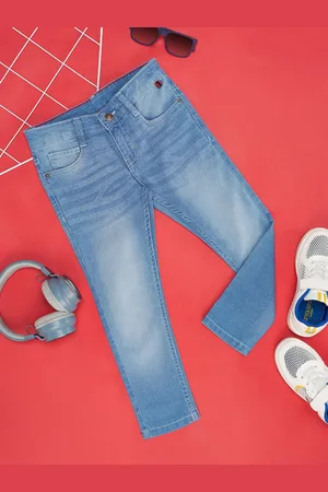 Pantaloons Boys Clean Look Light Fade Whiskers Stretchable Jeans