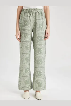 DeFacto Women Printed Mid Rise Trousers
