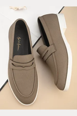 Mast & Harbour Men Brown Round Toe Lightweight Memory Foam Suede Loafers