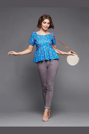 all about you Women Printed Slim Fit Polyknit Top