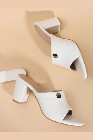 TRASE Open Toe Block Heeled Mules