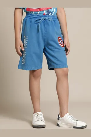Kidsville Boys Captain America Printed Pure Cotton Mid-Rise Shorts