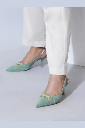 Sherrif Pointed Toe Slim Heeled Mules with Buckles