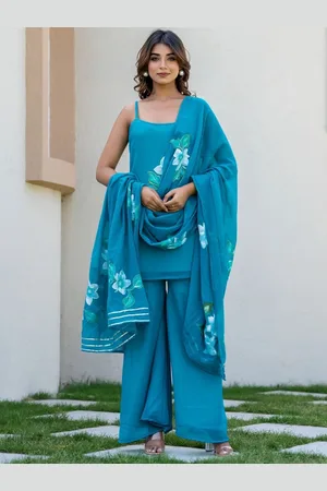 HOUSE OF JAMOTI Women Floral Printed Regular Kurti With Palazzos & Dupatta