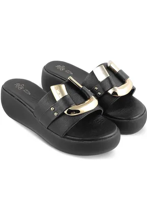 Tresmode Embellished Open Toe Flatform Heels