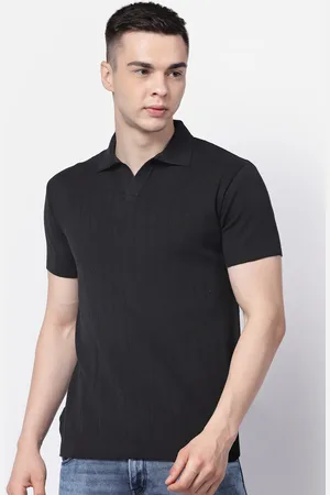 Kalt Striped Polo Collar Short Sleeves T-shirt