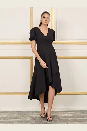 Styli V-Neck Half Sleeve Wrap Midi Dress
